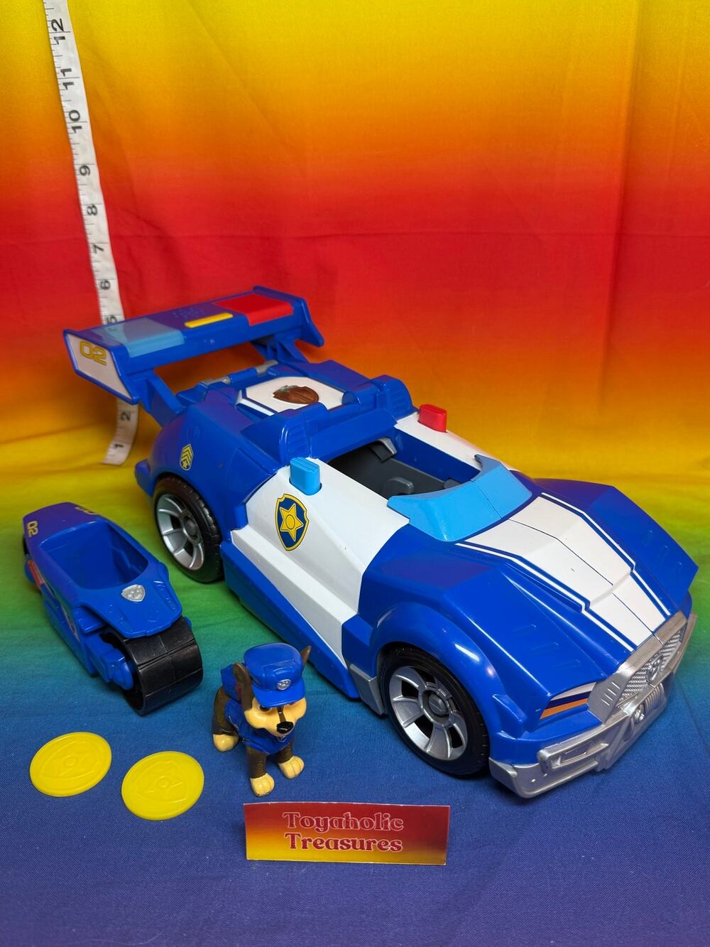 Paw Patrol Chase 2-in-1 Transforming Movie City Cruiser w/ Motorcycle & Discs